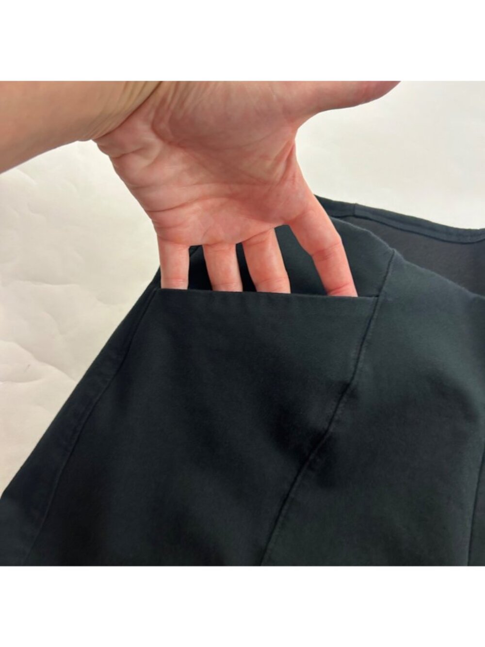 PETITE Old Navy Black Stretch Canvas high Rise Wide Leg Pixie Pant LP - Picture 3 of 7